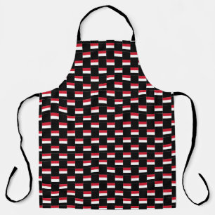 Chequered Yemen Flag Pattern  Apron