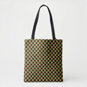 Chequered Zimbabwe Flag Pattern Tote Bag