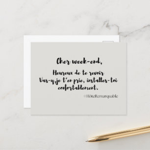 "CHER WEEK-END" humanitarian map Postcard