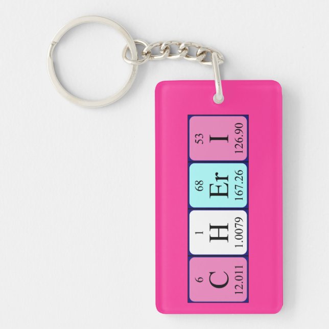 Cheri periodic table name keyring (Front)
