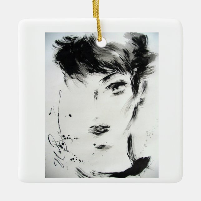 Cherie Ceramic Ornament (Front)