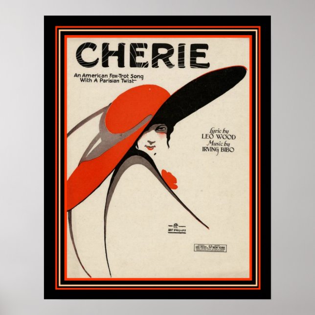 "Cherie" Deco Foxtrot Sheet Music Print 16 x 20 (Front)