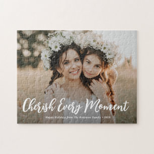 cherish every moment merry christmas jigsaw puzzle