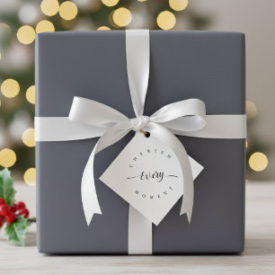 Cherish Every Moment Modern Family Christmas Photo Favour Tags