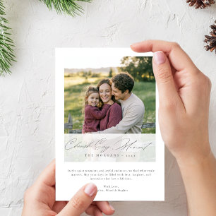 Cherish Every Moment Rustic Family Photo Christmas Holiday Card