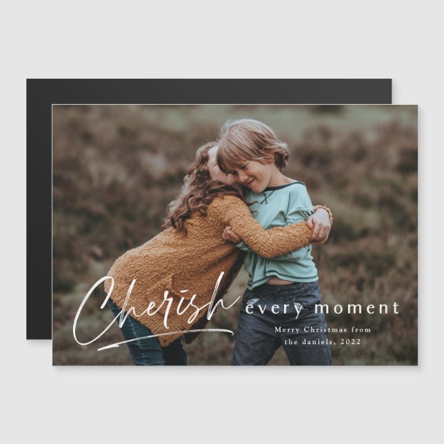 Cherish Every Moment Script Photo Merry Christmas (Front/Back)