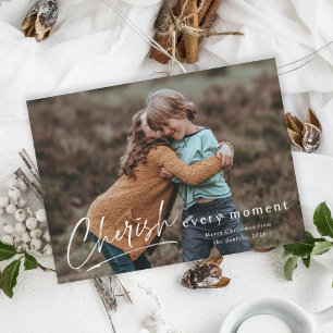 Cherish every moment single photo full bleed card
