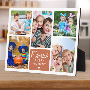 Cherish Every Moment Terracotta 5 Photo Collage   Plaque