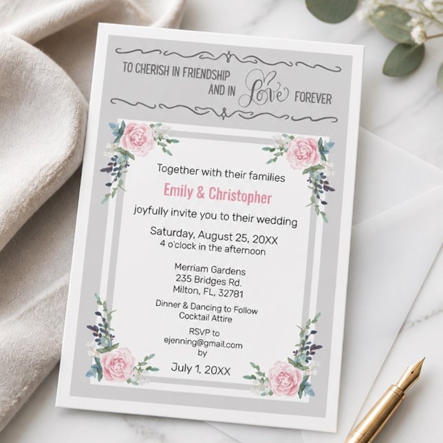Cherish In Friendship & Love Wedding Invite (Creator Uploaded)