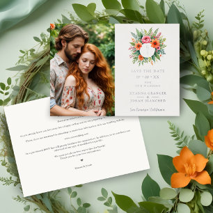 Cherish Initials Colorful Floral Wreath Wedding