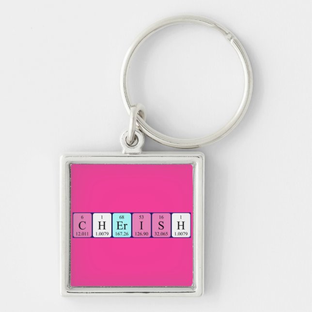 Cherish periodic table name keyring (Front)