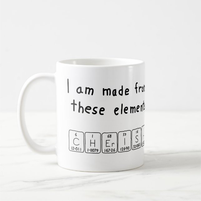 Cherish periodic table name mug (Left)