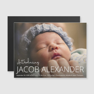 Cherish the Moment: Customised Magnetic Baby Boy Invitation