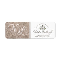Cherish Vintage White Floral Monogram Address