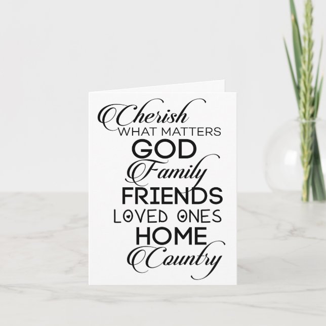 Cherish What Matters Card (Front)