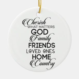 Cherish What Matters Ceramic Tree Decoration