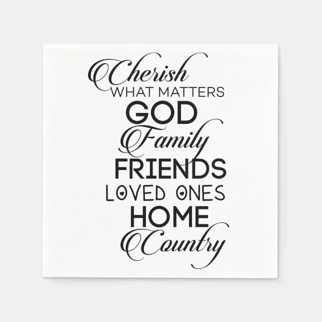 Cherish What Matters Napkin (Front)