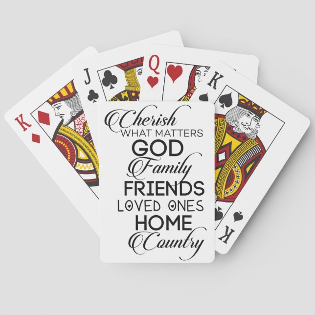 Cherish What Matters Playing Cards (Back)