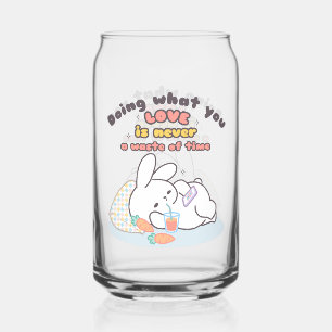 Cherish Your Passions - A Cosy Bunny's Reminder Can Glass