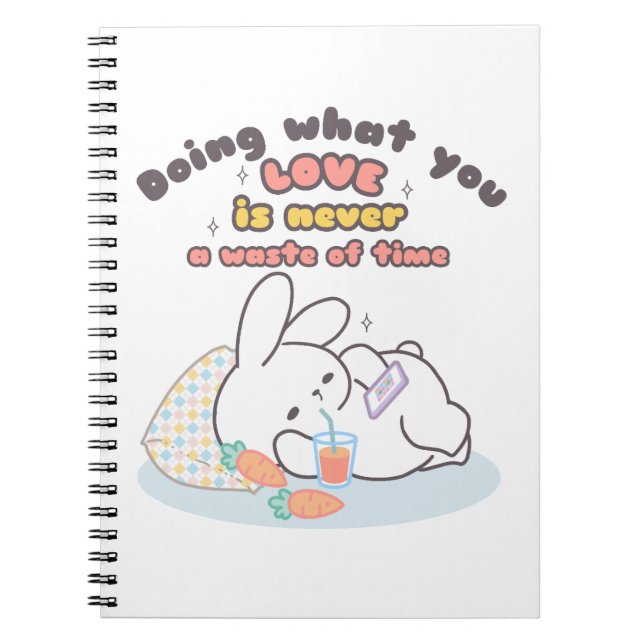 Cherish Your Passions - A Cosy Bunny's Reminder Notebook (Front)
