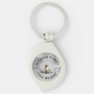 Cherished Cat Photo Memory Frame Art Key Ring