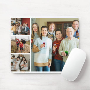 Cherished Memories: Customisable 4 Photo Collage Mouse Pad