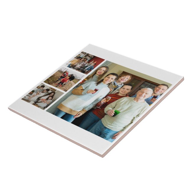 Cherished Memories: Customisable 4 Photo Collage Tile (Side)