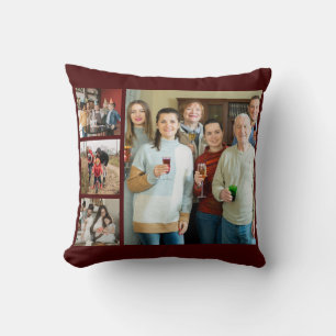 Cherished Memories: Customizable 4 Photo Collage Cushion