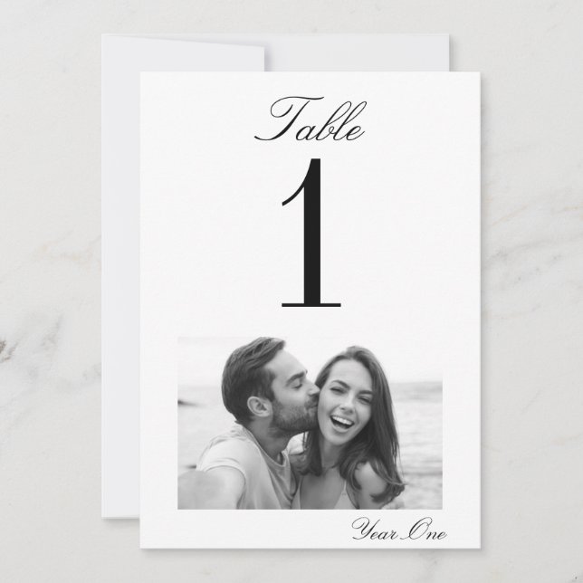 Cherished Moments Wedding Table Number Card (5x7) (Front)