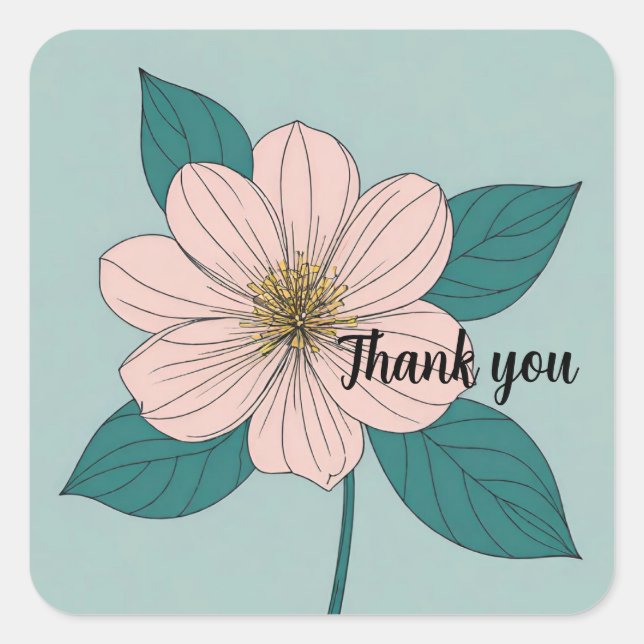 Cherishing Life and Blooms Square Sticker (Front)