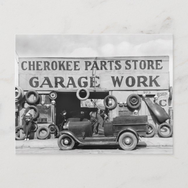 Cherokee Auto Parts: 1936 Postcard (Front)