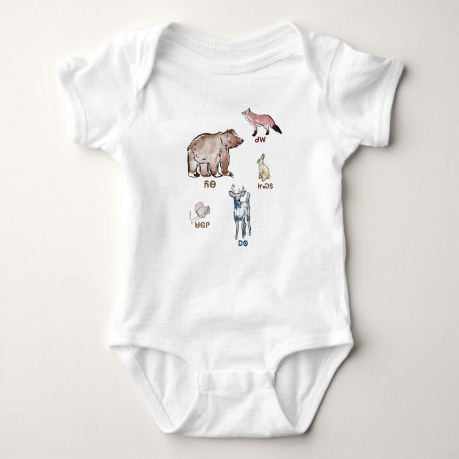 Cherokee baby clothes animals  baby bodysuit (Front)