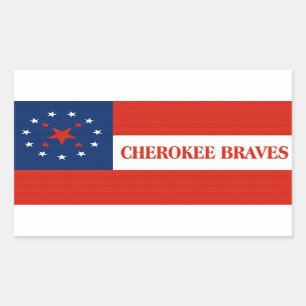 Cherokee Braves Flag, United States Rectangular Sticker