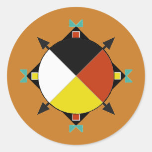 Cherokee Four Directions Classic Round Sticker