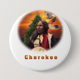 Cherokee Indian 7.5 Cm Round Badge