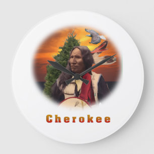 Cherokee Indian t-shirts Large Clock