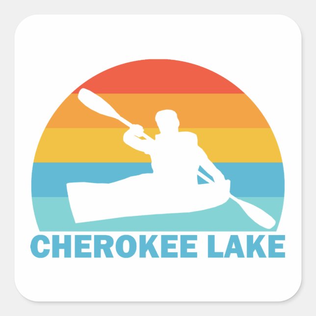 Cherokee Lake Tennessee Kayak Square Sticker (Front)