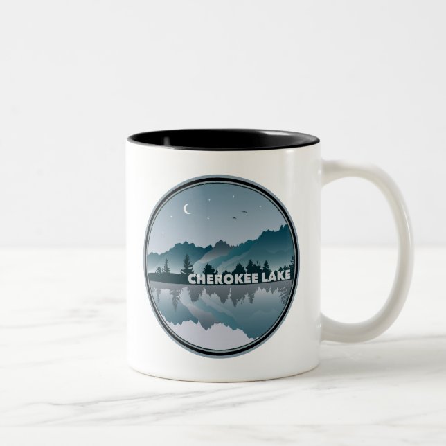 Cherokee Lake Tennessee Reflection Two-Tone Coffee Mug (Right)