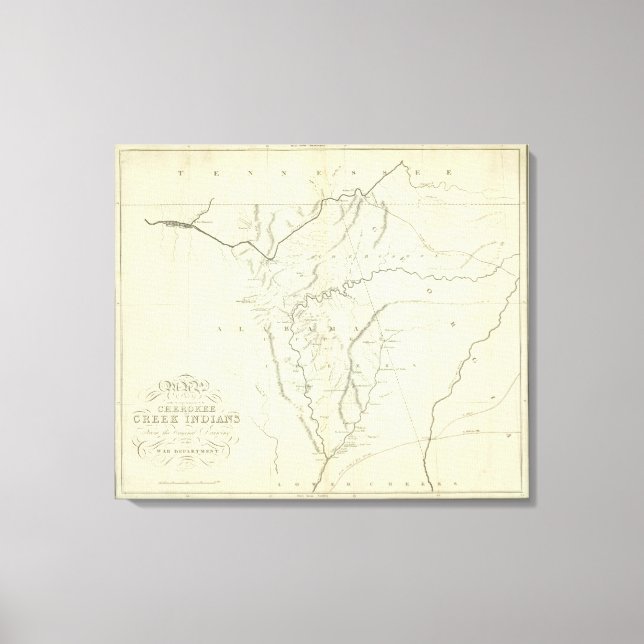 Cherokee Map Canvas Print (Front)