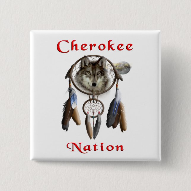 Cherokee nation 15 cm square badge (Front)