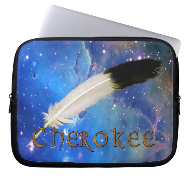 CHEROKEE Nation & Feather Space Laptop Sleeve (Front)