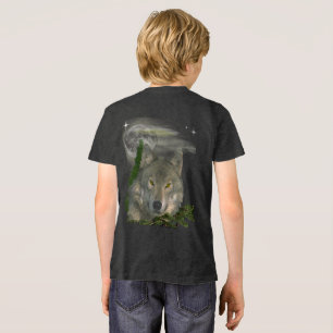 Cherokee nation Front wolf at moon back Tri-Blend Shirt