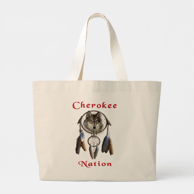 Cherokee nation large tote bag (Back)