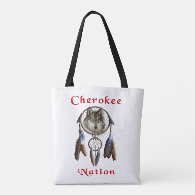 Cherokee nation tote bag (Back)