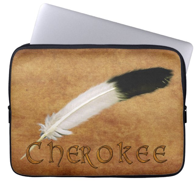 CHEROKEE Native American Feather Laptop Sleeve (Front)