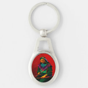 Cherokee Native American Pop Art Key Ring