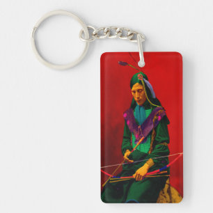 Cherokee Native American Pop Art Key Ring