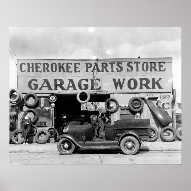 Cherokee Parts Store, 1936. Vintage Photo Poster (Front)