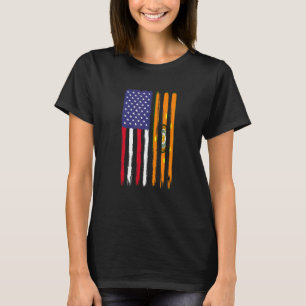 Cherokee Roots Half American Flag Patriotic Cherok T-Shirt