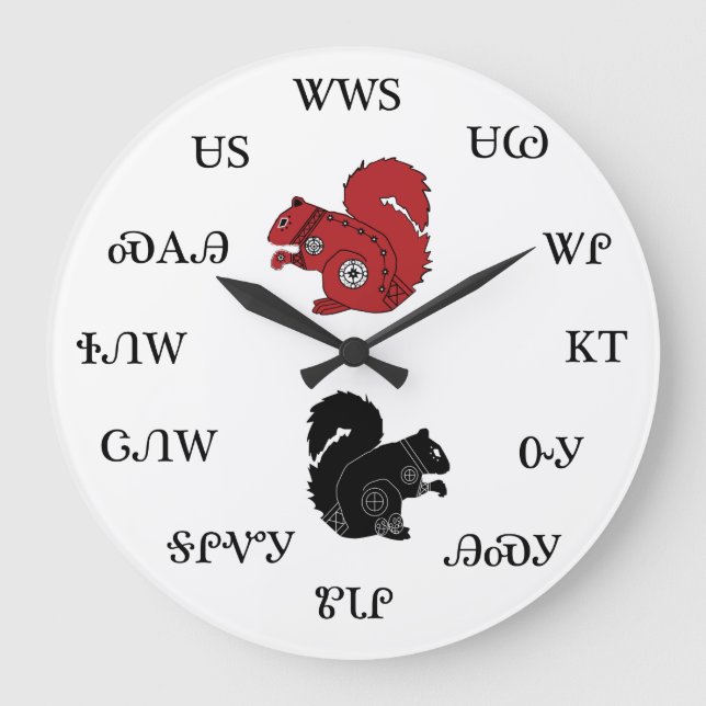 Cherokee Squirrel Clock (Front)